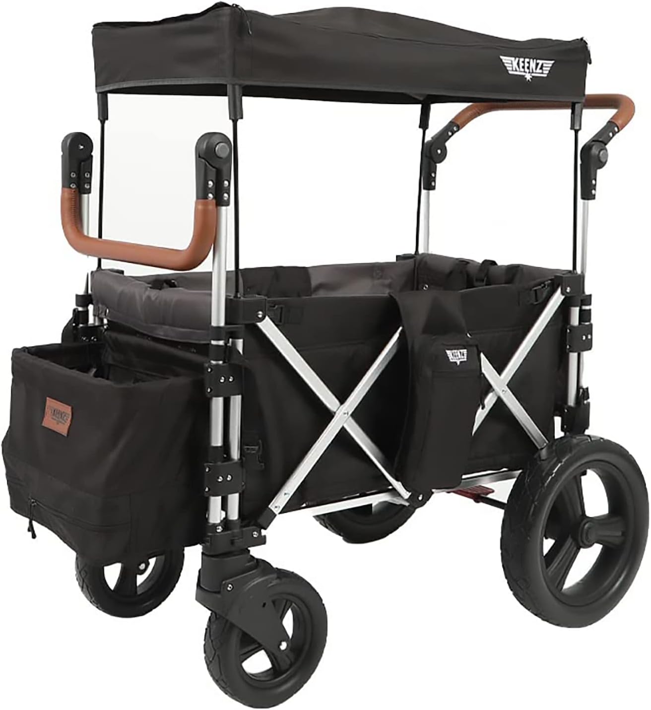 Keenz 7S 2.0 Stroller Wagon - Foldable, Double Stroller for Infant and Toddler, Safe Kids Wagon with Sun Protection and 5-Point Harness, Ideal for Trips, Beach, Park - Fully Loaded with Accessories