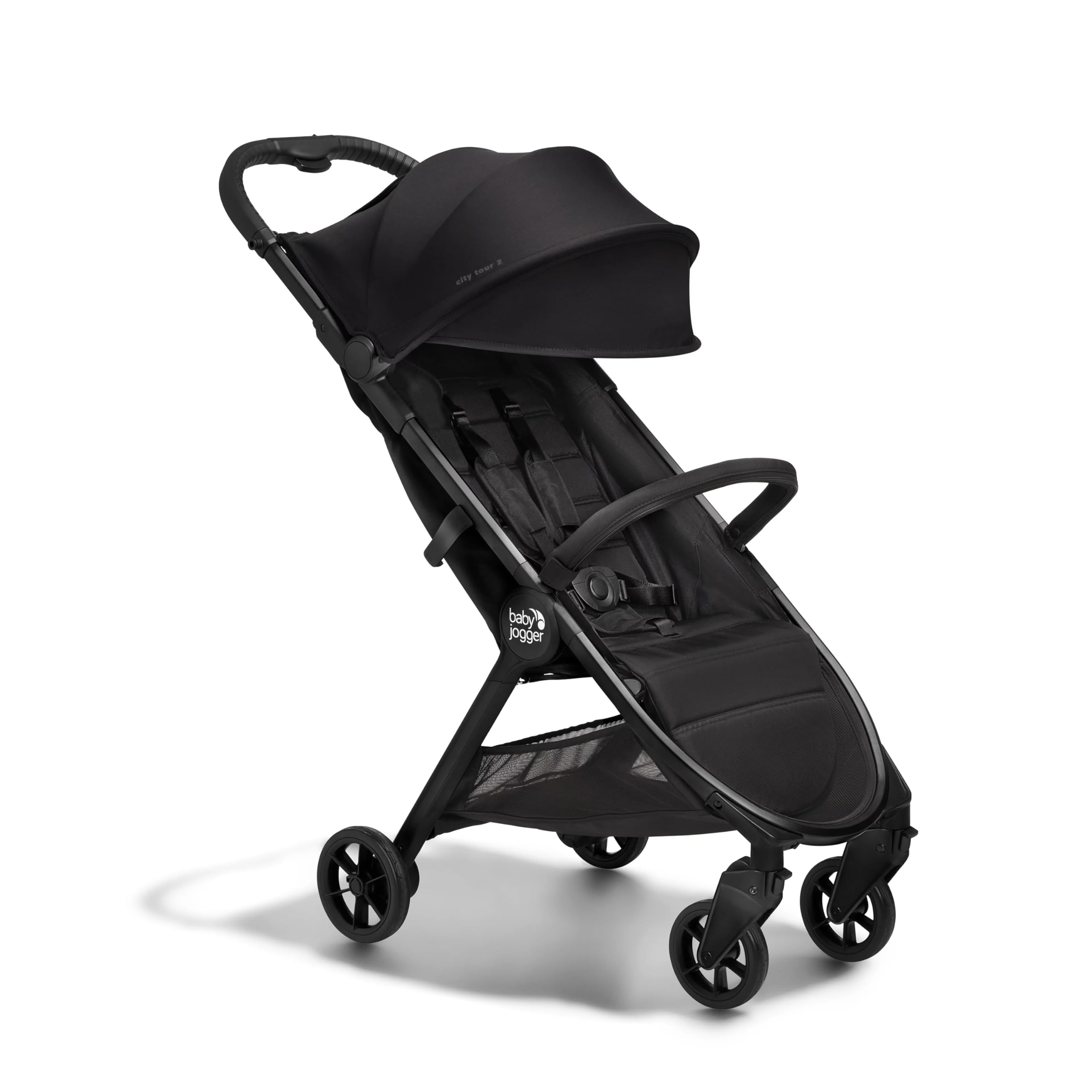 Baby Jogger City Tour 2 Ultra-Compact Carry-On Approved Travel Stroller in Pitch Black Lightweight Easy Fold Ideal for Traveling and Everyday Adventures