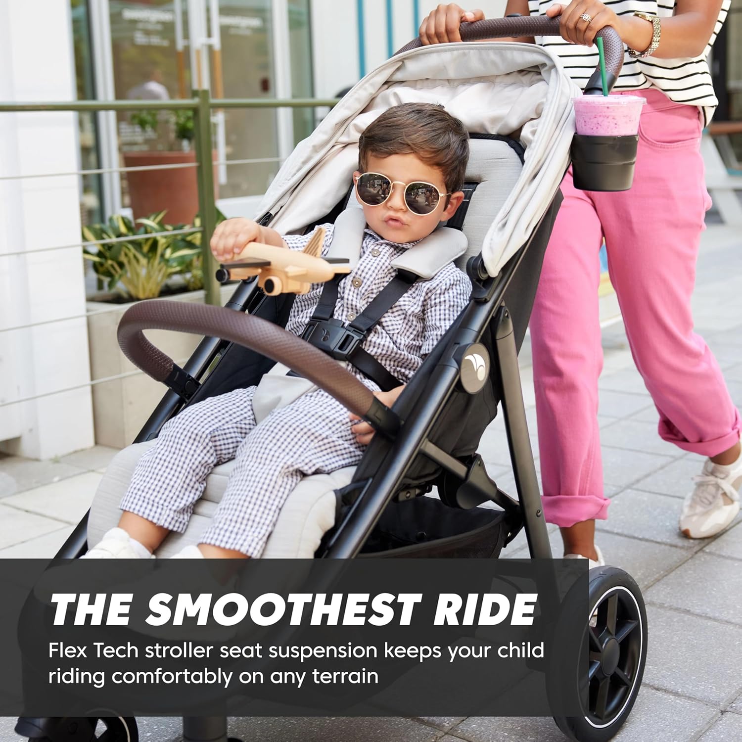 Baby Jogger City Mini Air Lightweight Stroller Rich Black - All-Terrain Wheel Suspension Adjustable Seat with Calf Support Compact Fold