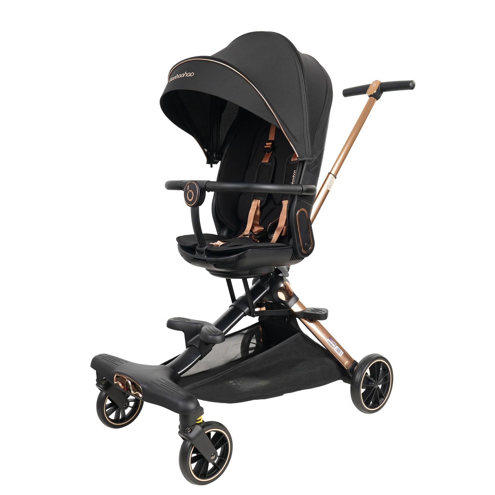 Lightweight Folding Stroller Wagon for Baby & Toddler Travel, 360° Reversible Seat, Adjustable Canopy with Storage Basket, Airplane-Friendly Compact Umbrella Stroller