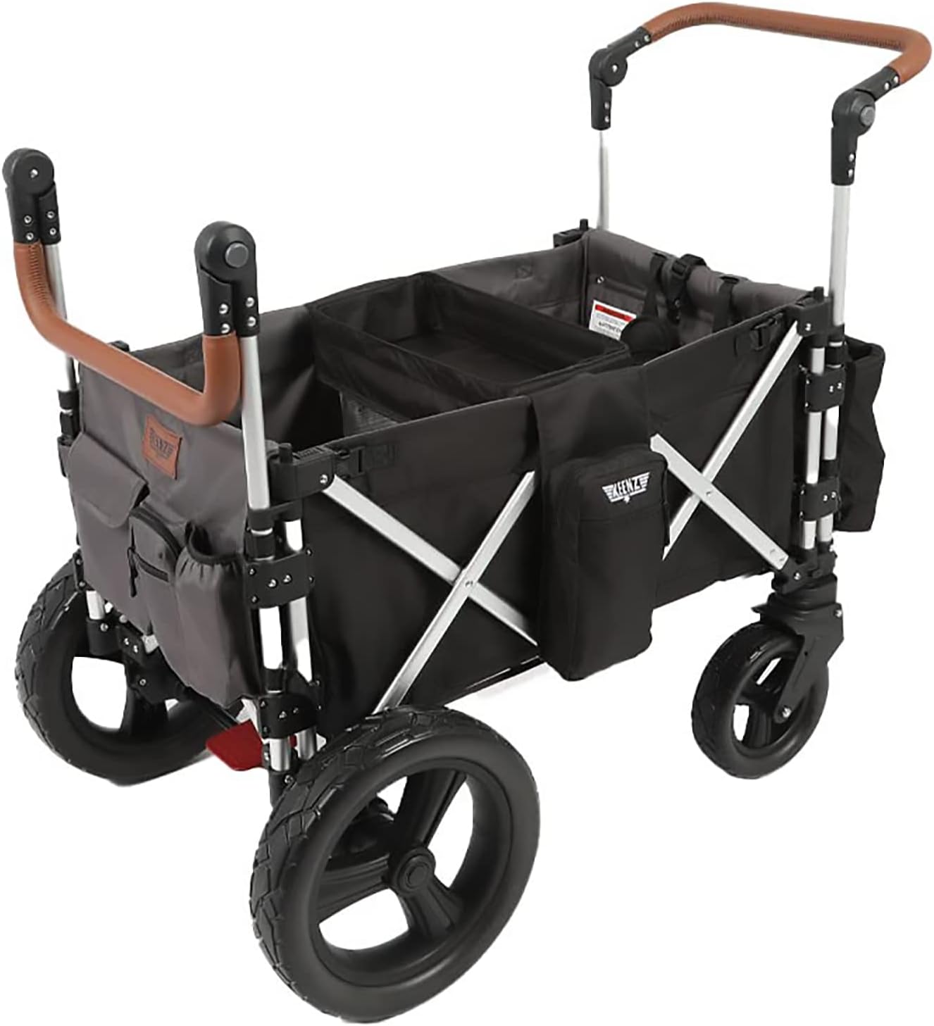 Keenz 7S 2.0 Stroller Wagon - Foldable, Double Stroller for Infant and Toddler, Safe Kids Wagon with Sun Protection and 5-Point Harness, Ideal for Trips, Beach, Park - Fully Loaded with Accessories