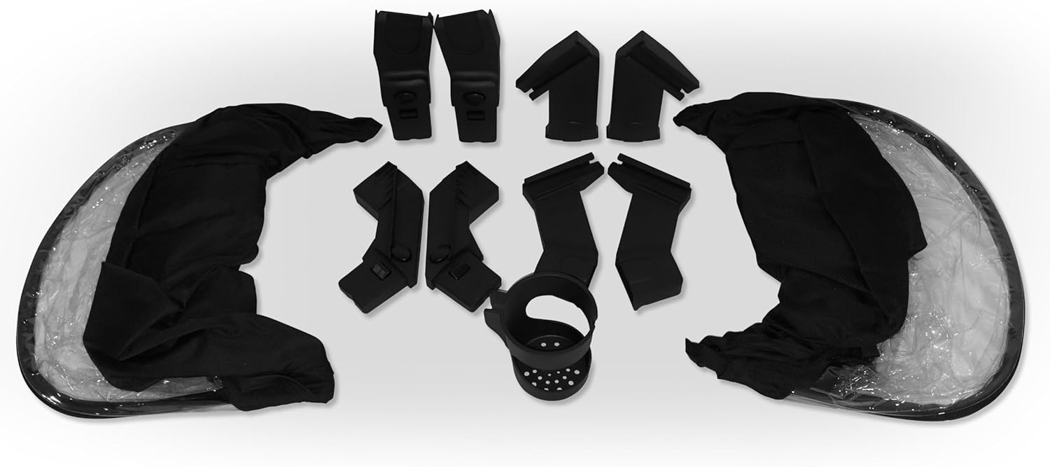 Venice Child Midnight Ventura Single to Double Sit-and-Stand Stroller & 2nd Toddler Seat (Package # 3)