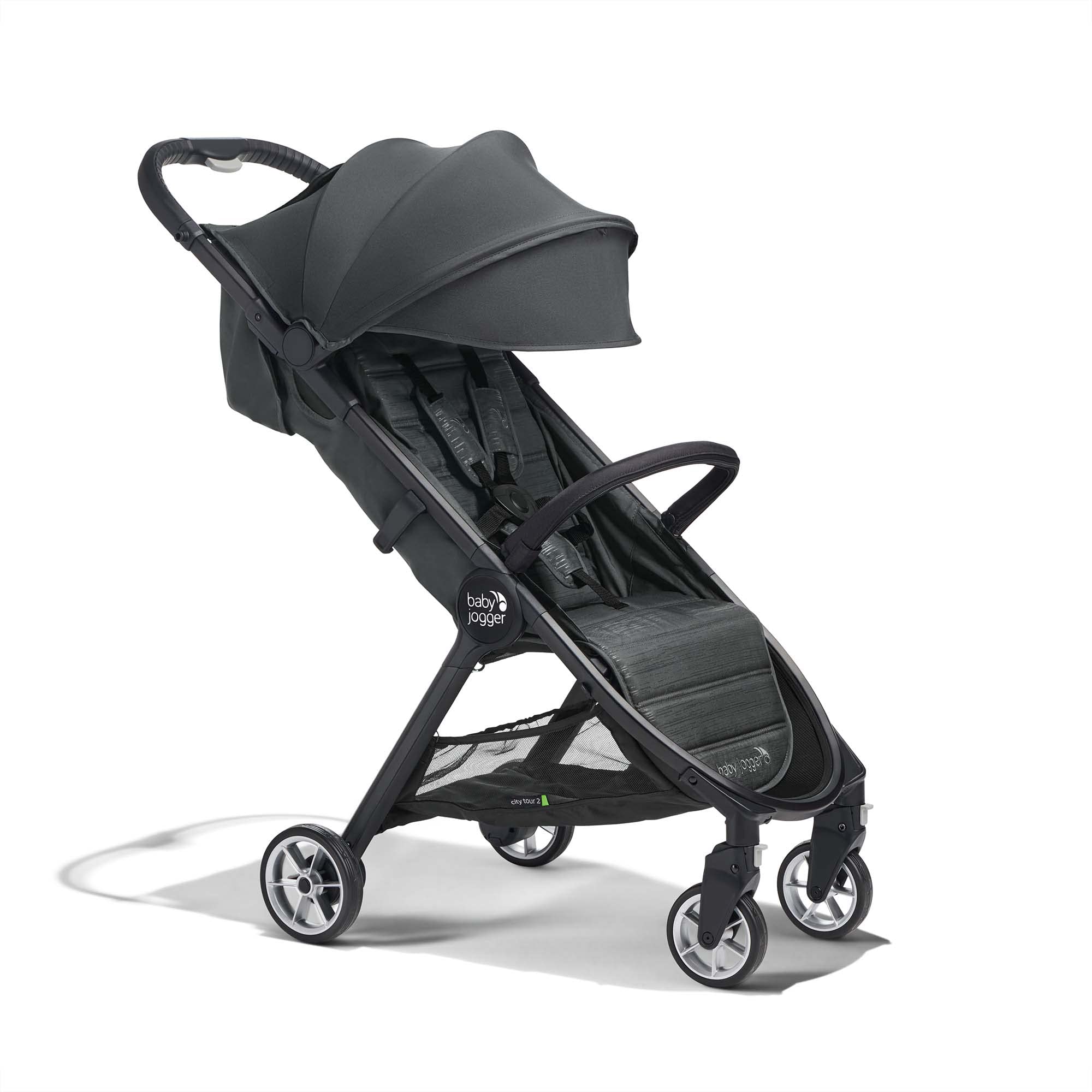 Baby Jogger City Tour 2 Ultra-Compact Carry-On Approved Travel Stroller in Pitch Black Lightweight Easy Fold Ideal for Traveling and Everyday Adventures