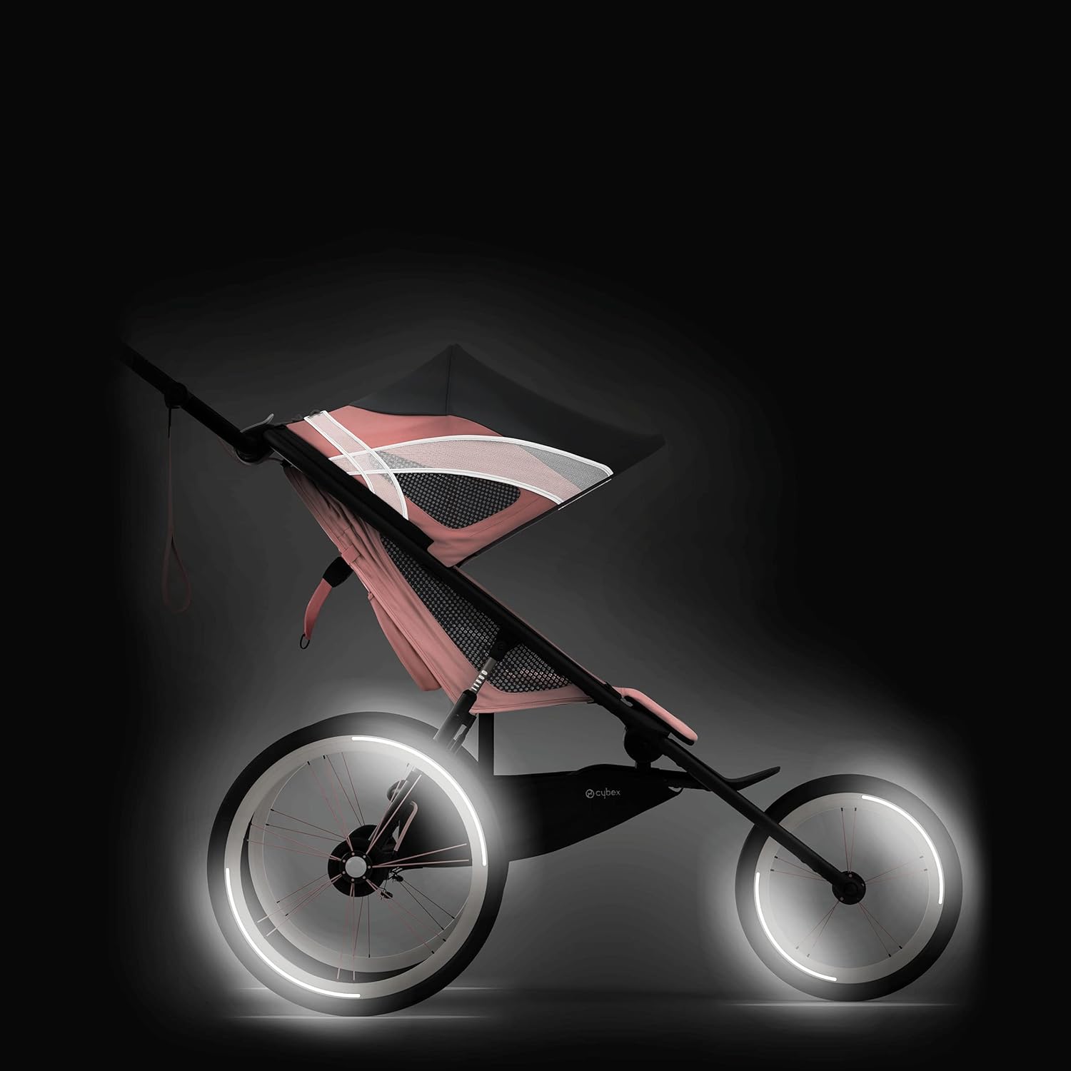 Cybex AVI Jogging Stroller Frame in Black + Pink